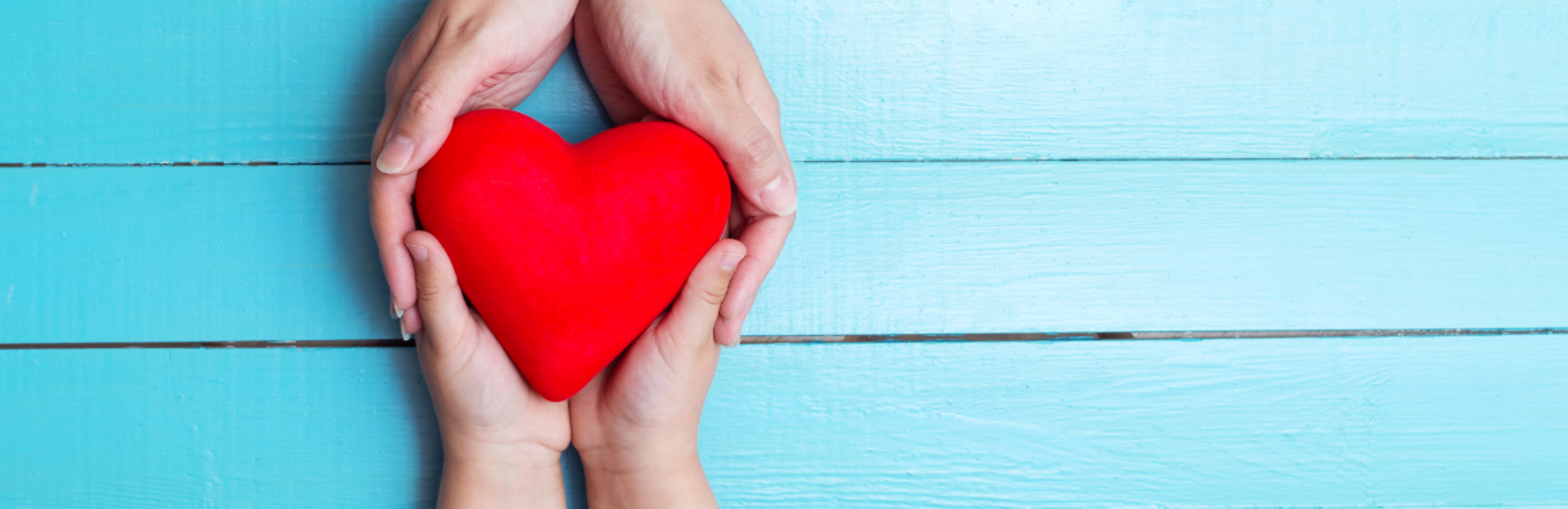 Nos valeurs, represente par un coeur en signe de solidarite, d'amour et de bienveillance